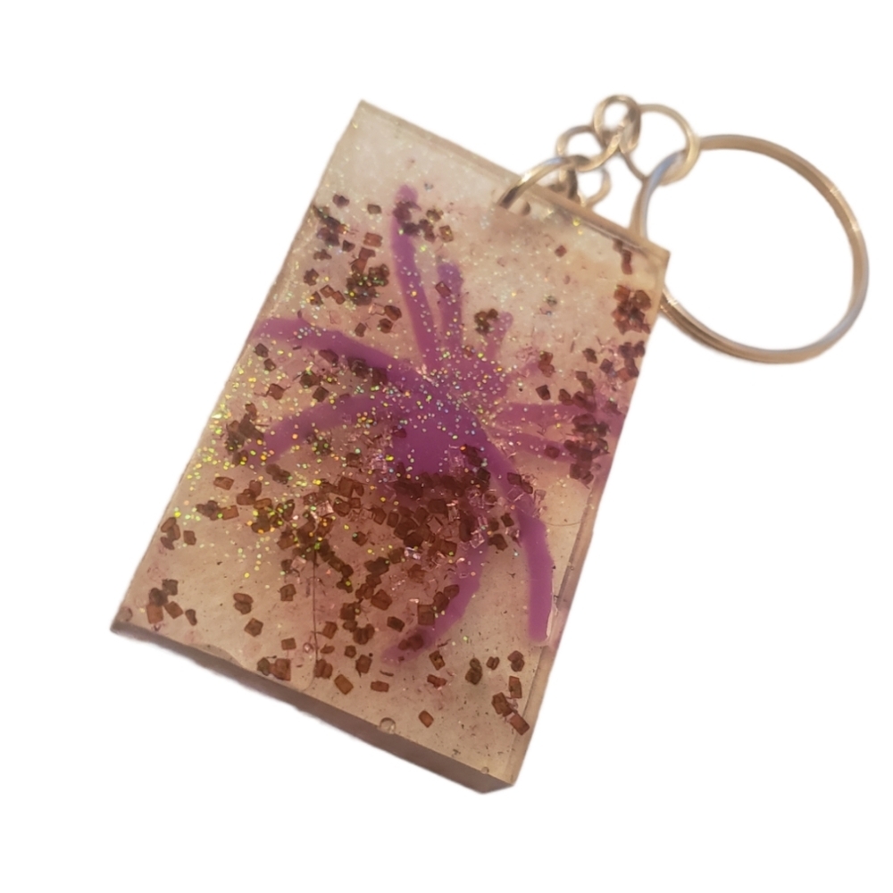Handmade Purple Spider Halloween Keychain